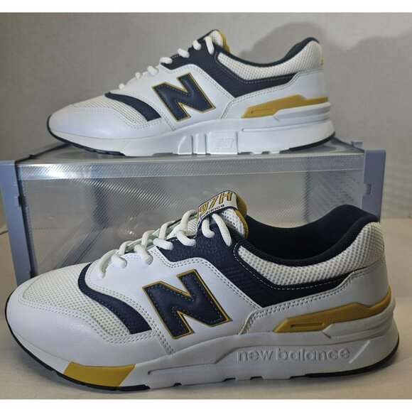 New Balance Men's White/Navy Blue/Yellow 997H Running  Sneaker Size 10D - Picture 1 of 16